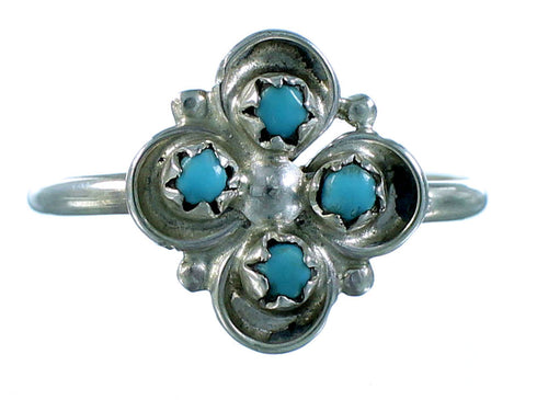 Sterling Silver Turquoise Zuni Indian Jewelry Ring Size 6 SX106134